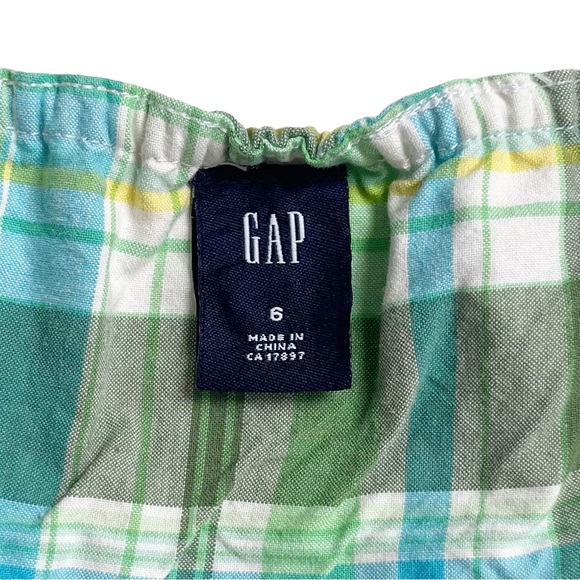 GAP Plaid Retro Dress Strapless Cotton Summer - Picture 5 of 13